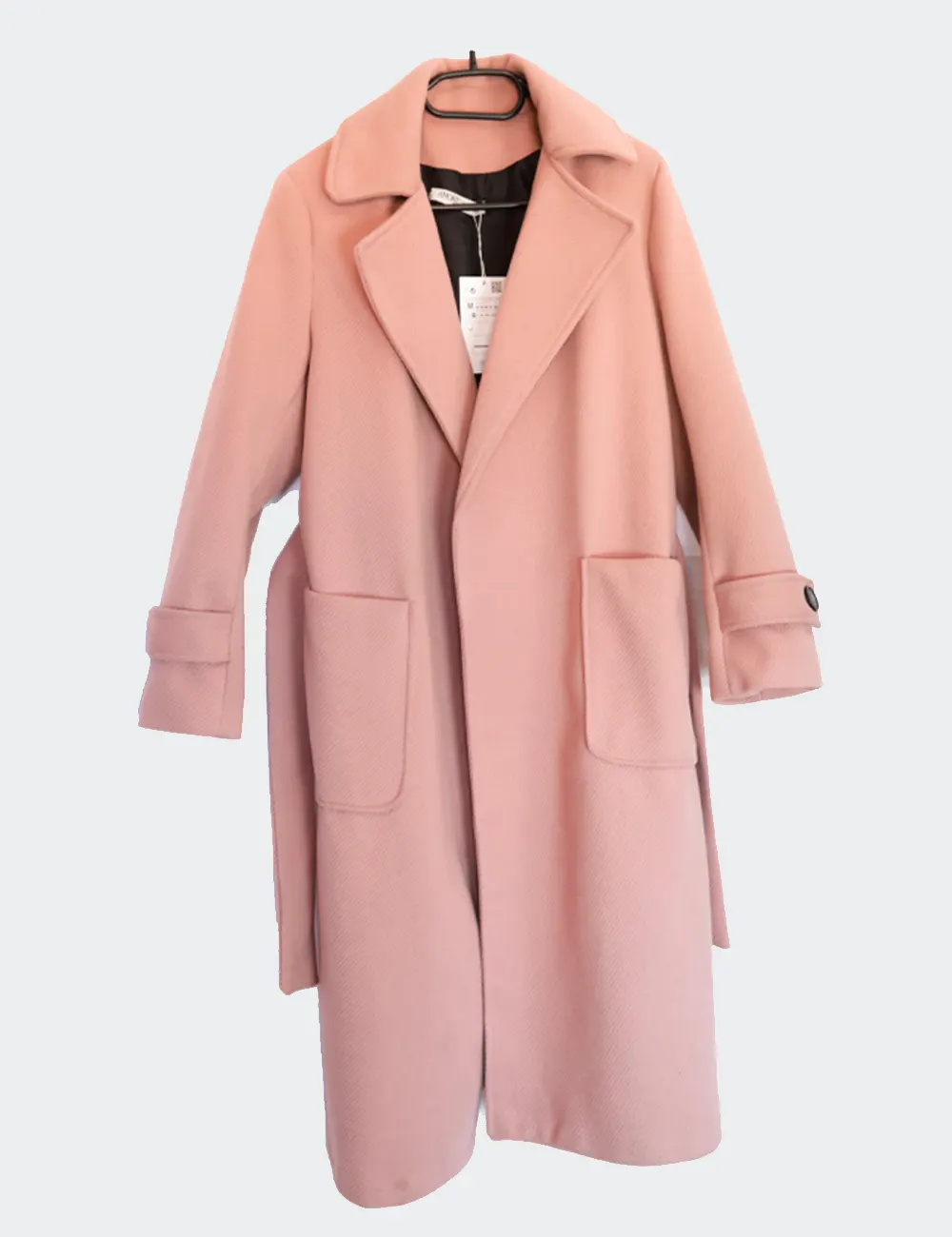 Manteau rose oversize en laine mélangée filée Manteco